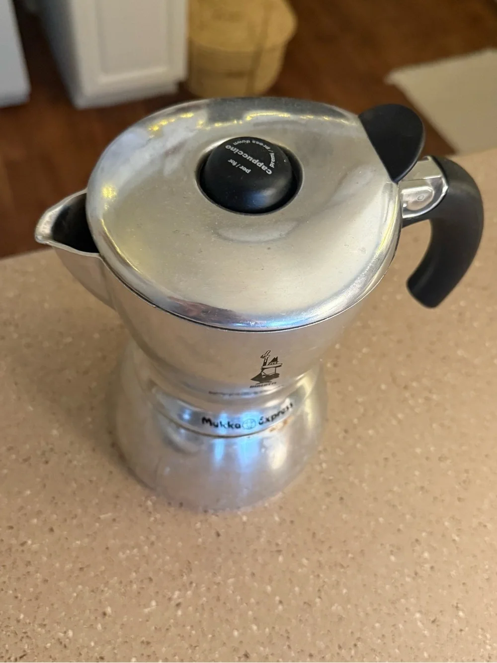 Bialetti Mukka Express 2 Cup Cappuccino Espresso Maker Vintage Italy Aluminum